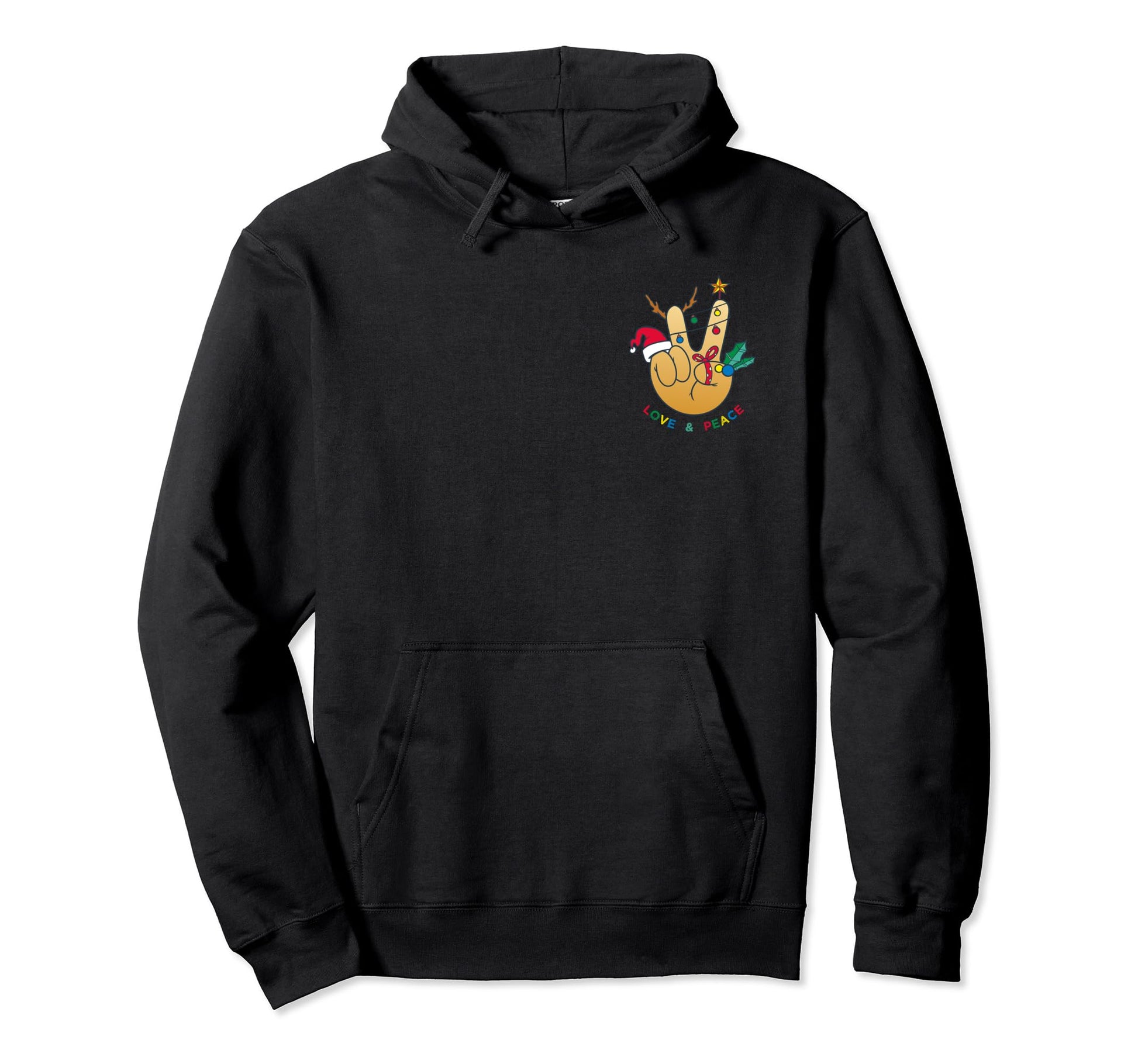 Peace Hand Sign Hat Elk Love World Peace Hoodie - Minimalist Print Unisex - T-Shirt, Sweatshirt, Hoodie