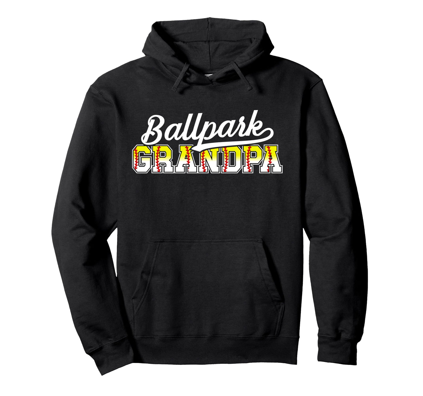 Ballpark Grandpa Baseball Softball Hoodie - Graphic Print Men Women - T-Shirt, Sweatshirt, Hoodie