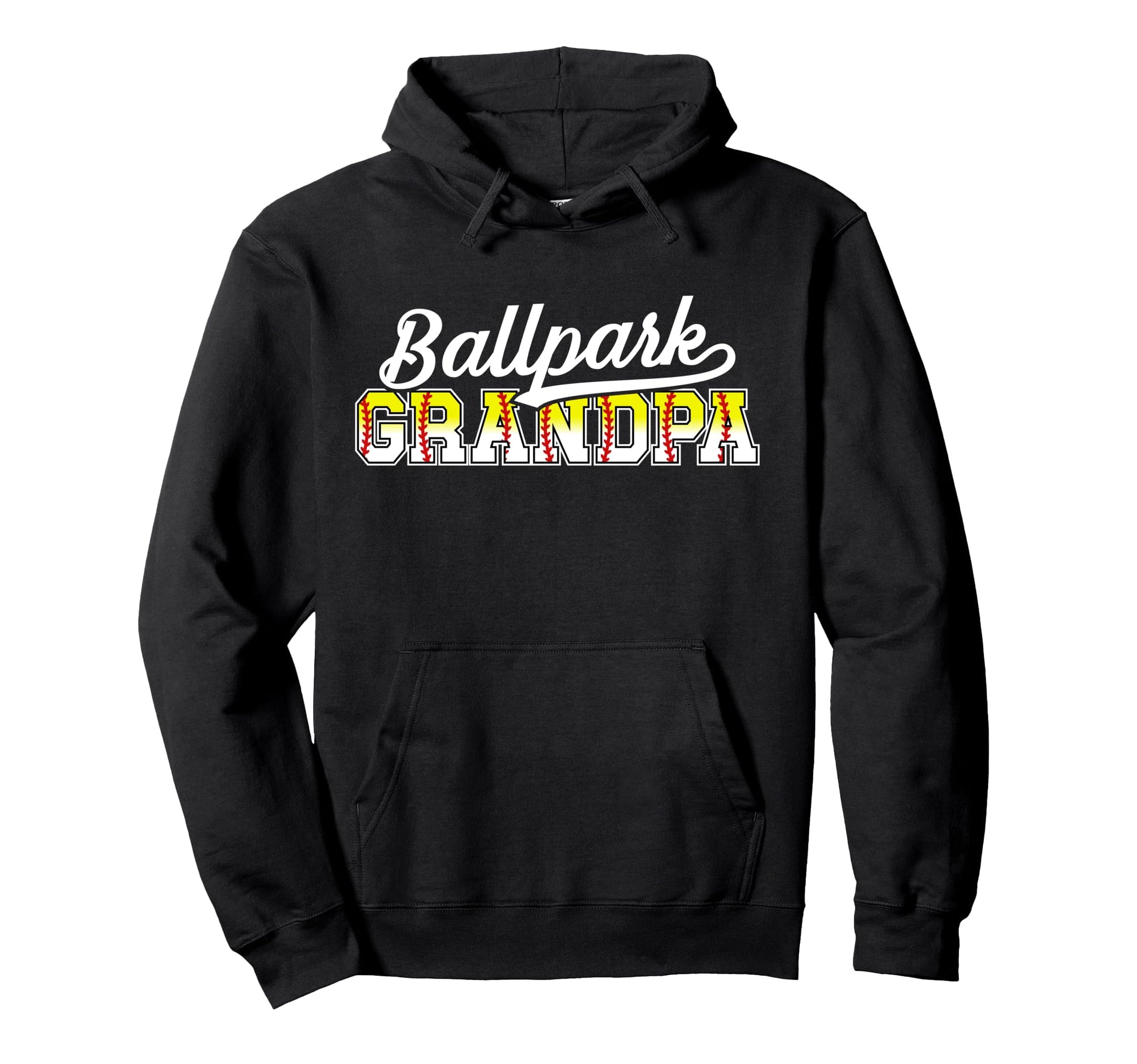 Ballpark Grandpa Baseball Softball Hoodie - Graphic Print Men Women - T-Shirt, Sweatshirt, Hoodie