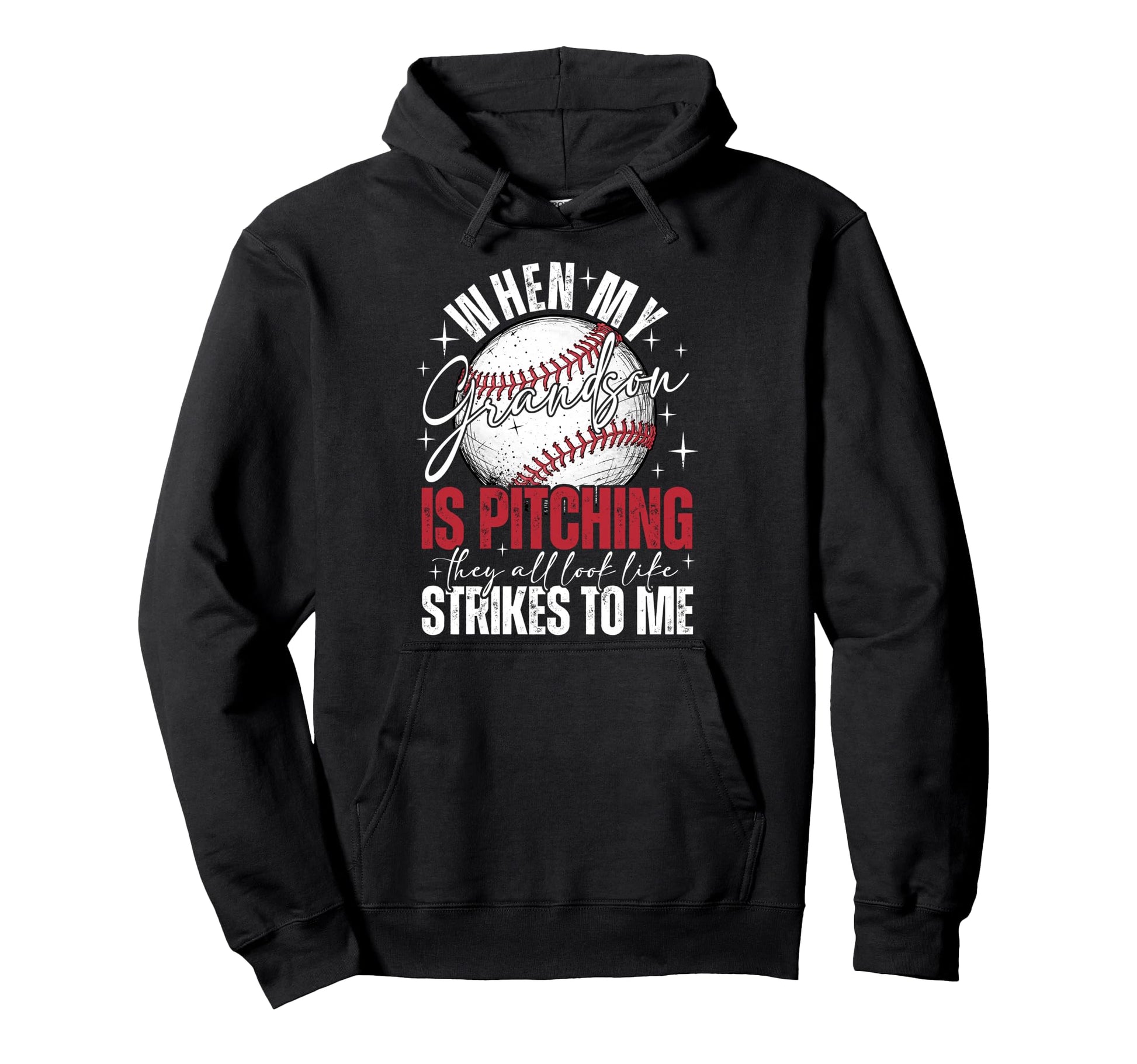 When My Grandson Is Pitching They All Hoodie - Graphic Print Men Women - T-Shirt, Sweatshirt, Hoodie