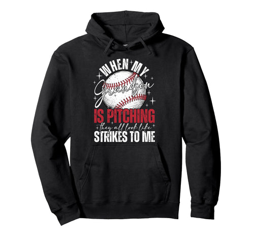 When My Grandson Is Pitching They All Hoodie - Graphic Print Men Women - T-Shirt, Sweatshirt, Hoodie