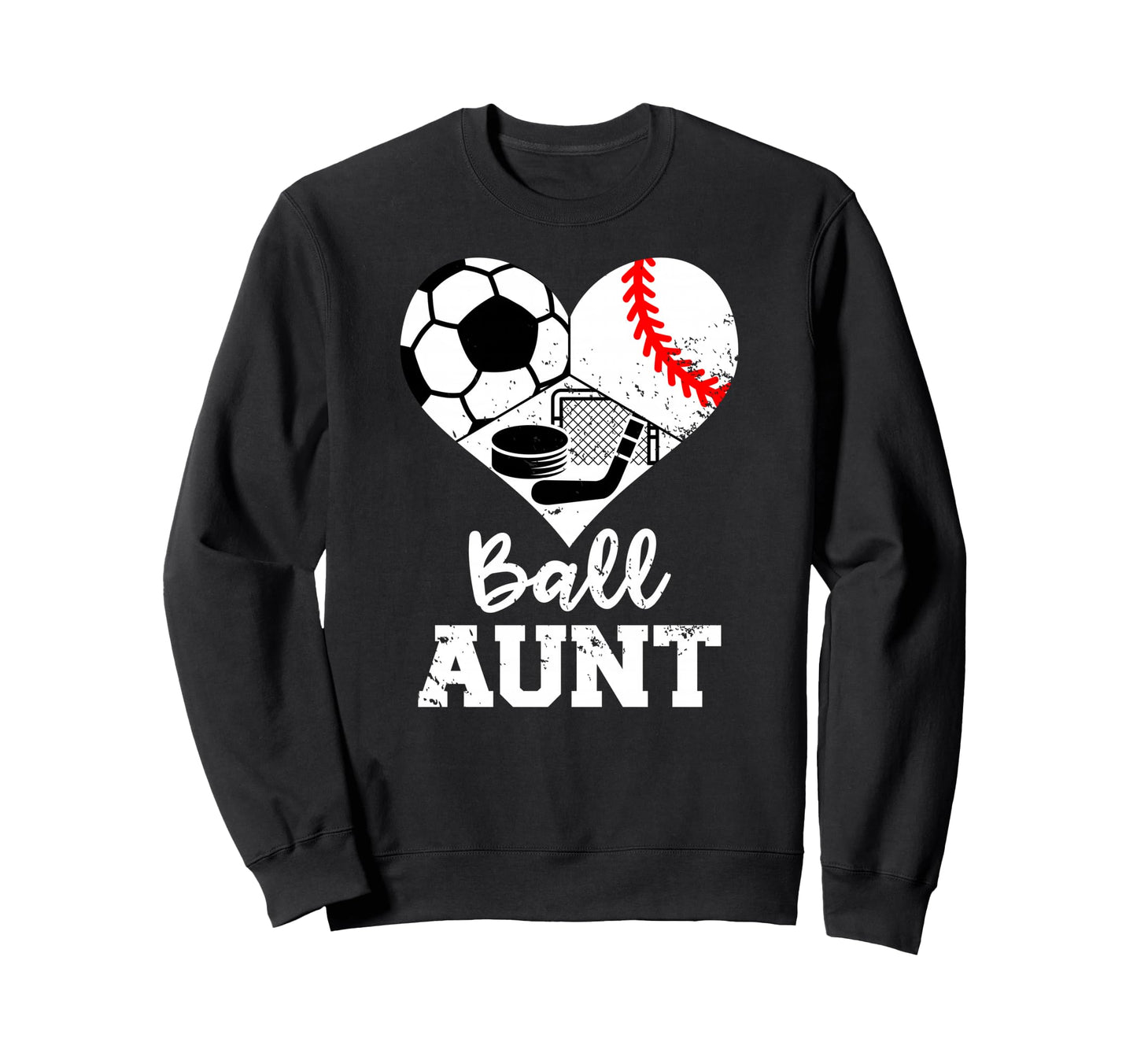 Ball Aunt Heart Funny Soccer Sweatshirt - Custom Art Print Men Women - T-Shirt, Sweatshirt, Hoodie