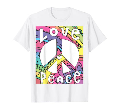 Peace Sign Love 60S 70S Tie Dye T-Shirt - Fun Novelty Design Men Women - T-Shirt, Sweatshirt, Hoodie
