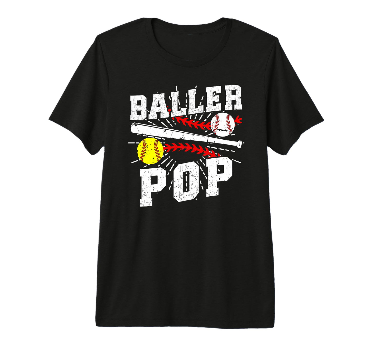Mens Baller Pop Proud Softball Baseball T-Shirt - Unique Graphic Unisex - T-Shirt, Sweatshirt, Hoodie