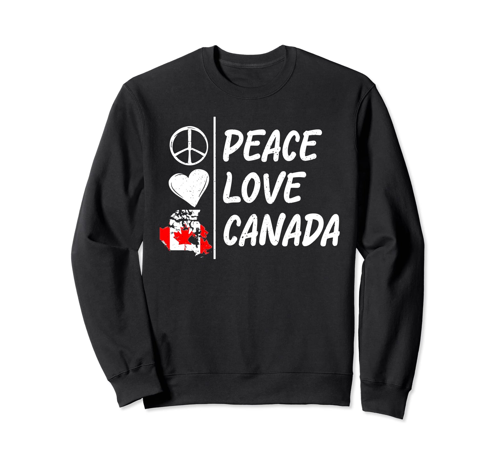 Peace Love Canada Sweatshirt - Minimalist Print Men Women - T-Shirt, Sweatshirt, Hoodie
