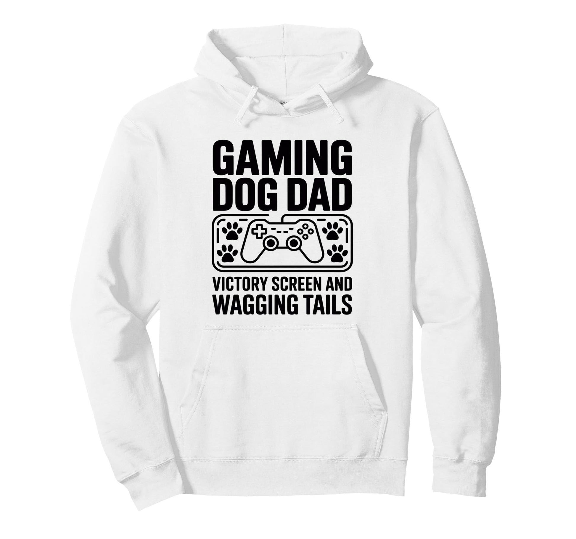 Gaming Dog Dad Victory Screen And Hoodie - Graphic Print for Adults - T-Shirt, Sweatshirt, Hoodie