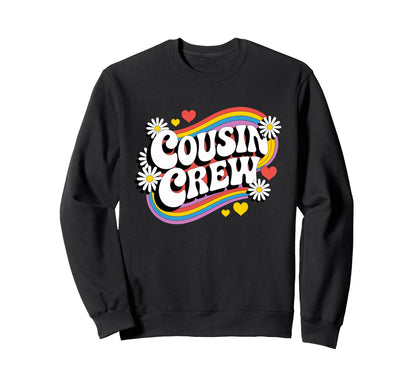 Cousin Crew Rainbow Love Funny Sweatshirt - Minimalist Print for Adults - T-Shirt, Sweatshirt, Hoodie