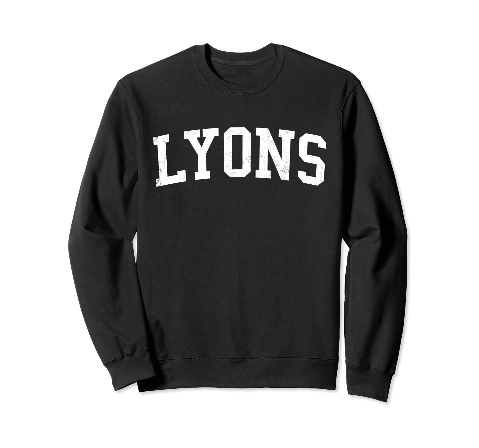 Lyons Il Distressed White Varsity Sweatshirt - Aesthetic Graphic Men Women - T-Shirt, Sweatshirt, Hoodie