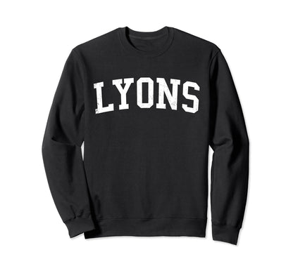 Lyons Il Distressed White Varsity Sweatshirt - Aesthetic Graphic Men Women - T-Shirt, Sweatshirt, Hoodie