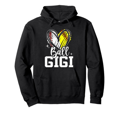 Ball Gigi Softball Baseball Grandma Hoodie - Graphic Print for Adults - T-Shirt, Sweatshirt, Hoodie