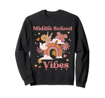 Middle School Vibes Groovy Boho Sweatshirt - Streetwear Style Men Women - T-Shirt, Sweatshirt, Hoodie
