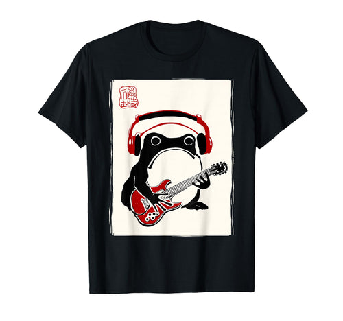 Funny Grumpy Frog Guitar Rock Music T-Shirt - Fun Novelty Design Unisex - T-Shirt, Sweatshirt, Hoodie