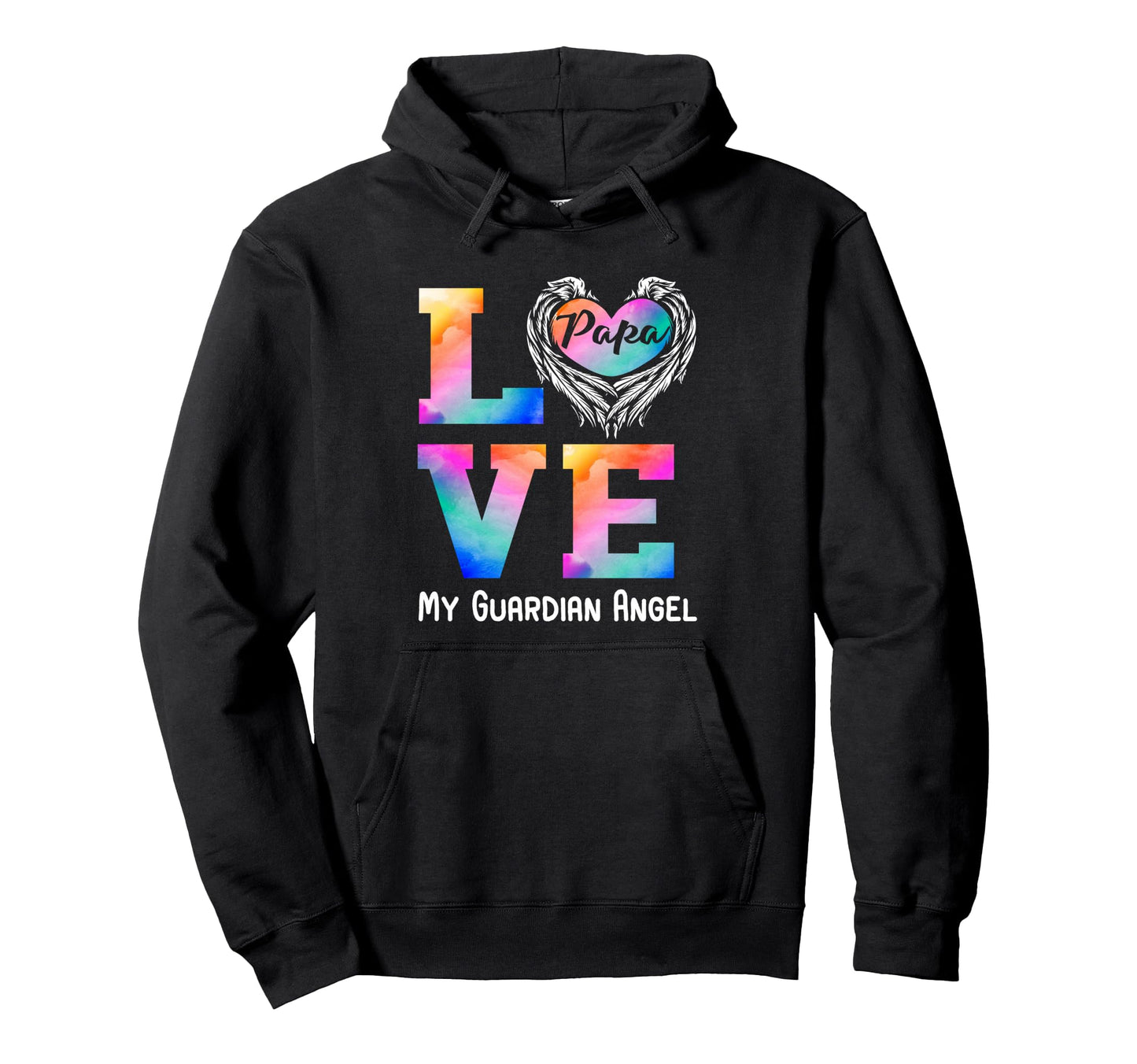 Papa Is My Guardian Angel Love Peace Hoodie - Minimalist Print Men Women - T-Shirt, Sweatshirt, Hoodie