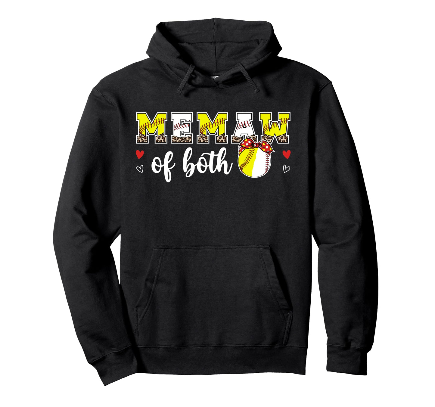 Memaw Both Leopard Softball Baseball Hoodie - Streetwear Style Men Women - T-Shirt, Sweatshirt, Hoodie