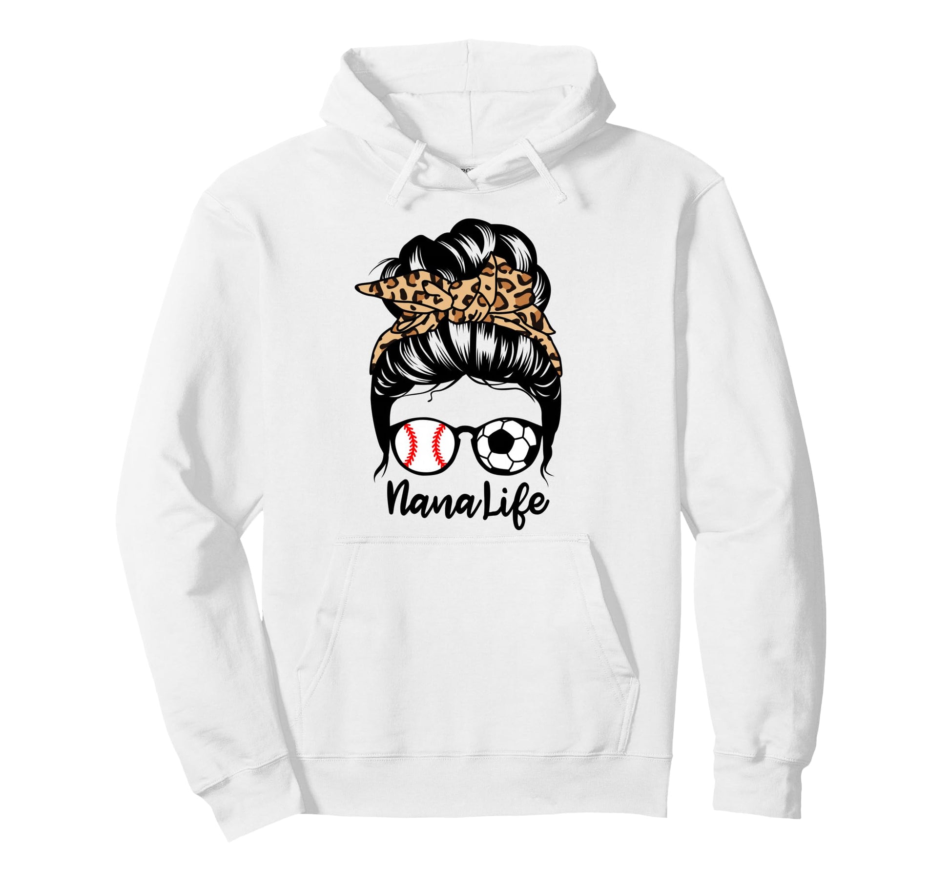 Nana Life Messy Bun Hair Funny Soccer Hoodie - Aesthetic Graphic Men Women - T-Shirt, Sweatshirt, Hoodie