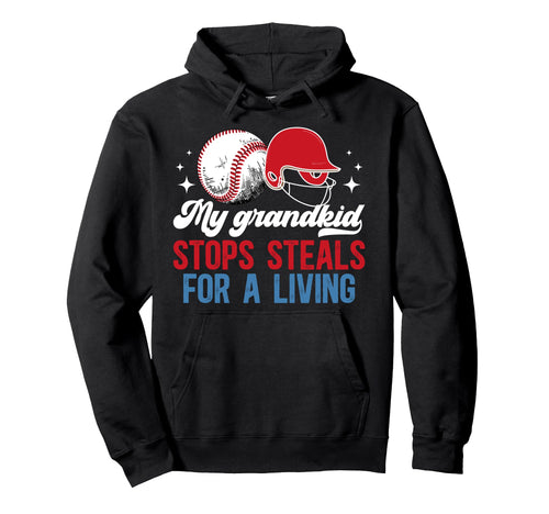 Baseball Catcher Grandma Proud Hoodie - Fun Novelty Design Men Women - T-Shirt, Sweatshirt, Hoodie