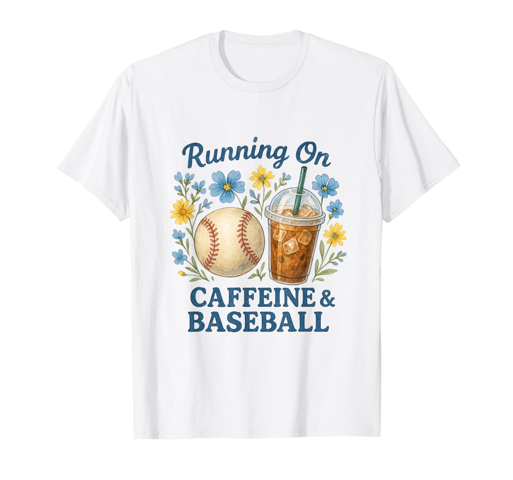 Baseball Caffeine Mom Mom T-Shirt - Custom Art Print for Adults - T-Shirt, Sweatshirt, Hoodie