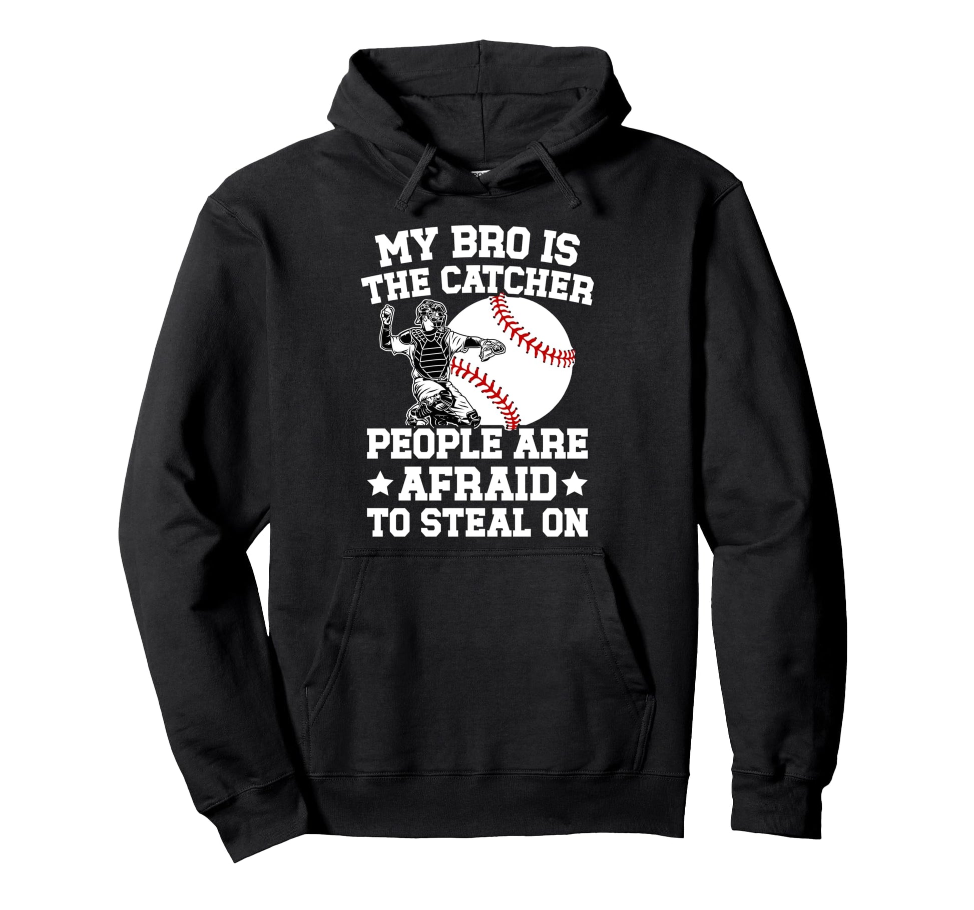 My Bro Is Baseball Catcher Brother Hoodie - Aesthetic Graphic for Adults - T-Shirt, Sweatshirt, Hoodie