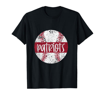 Patriots Baseball Mascot School Team T-Shirt - Unique Graphic Men Women - T-Shirt, Sweatshirt, Hoodie