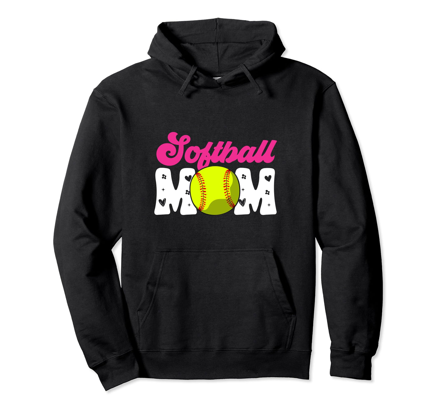Softball Mom Softball Player Mother Hoodie - Graphic Print Men Women - T-Shirt, Sweatshirt, Hoodie