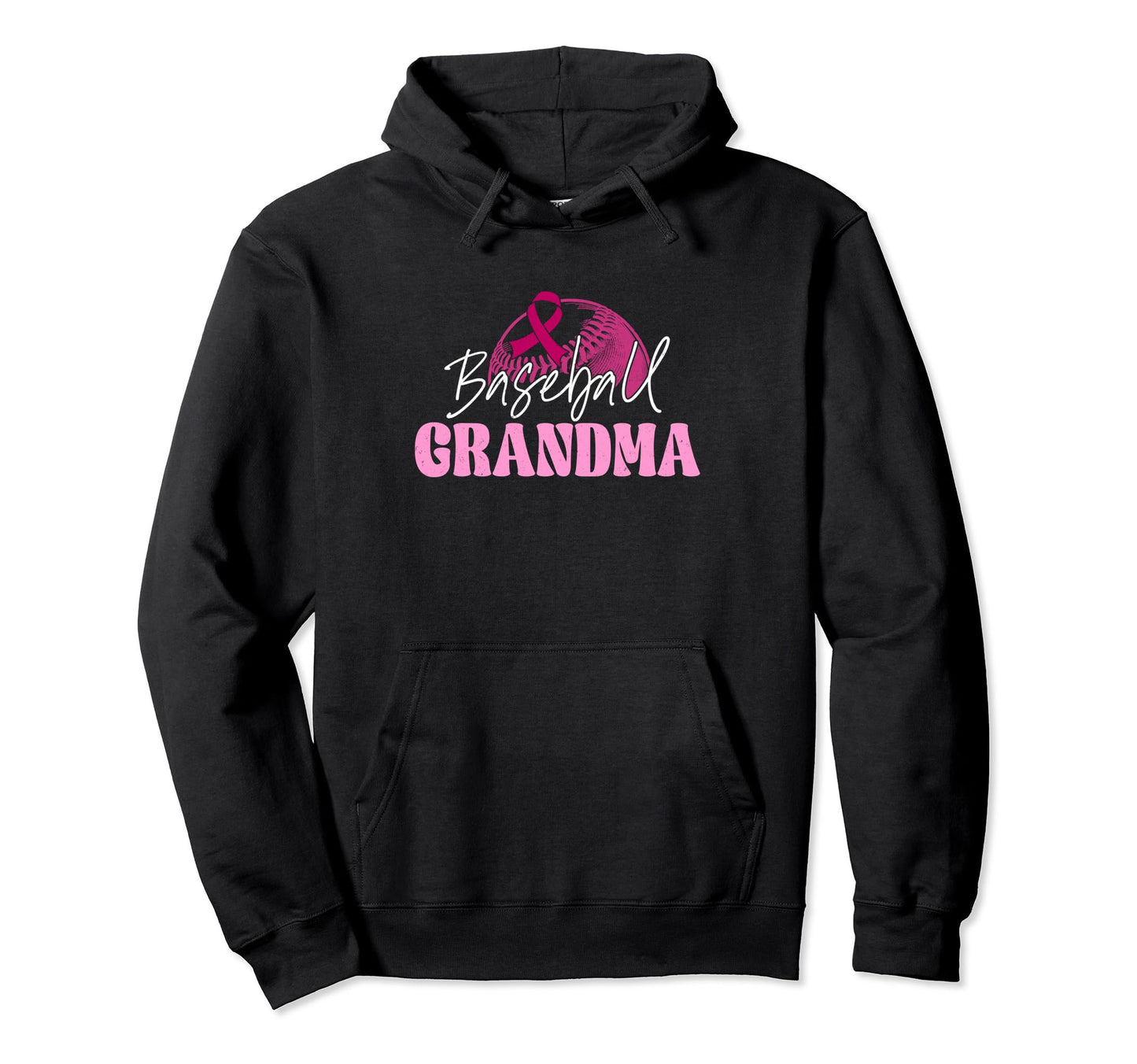 Baseball Grandma Ribbon Breast Cancer Hoodie - Custom Art Print Men Women - T-Shirt, Sweatshirt, Hoodie