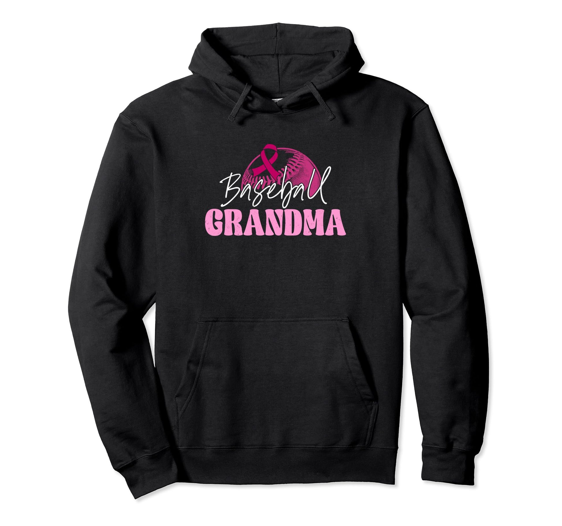 Baseball Grandma Ribbon Breast Cancer Hoodie - Custom Art Print Men Women - T-Shirt, Sweatshirt, Hoodie