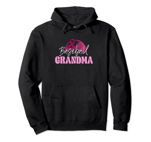 Baseball Grandma Ribbon Breast Cancer Hoodie - Custom Art Print Men Women - T-Shirt, Sweatshirt, Hoodie