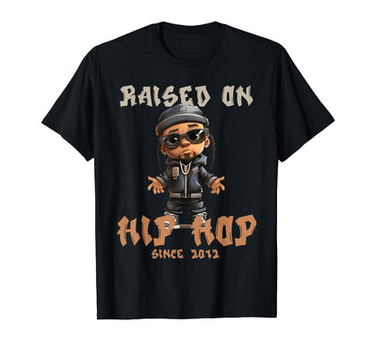 Raised Hip Hop Music Old School Rapper T-Shirt - Graphic Print Unisex - T-Shirt, Sweatshirt, Hoodie