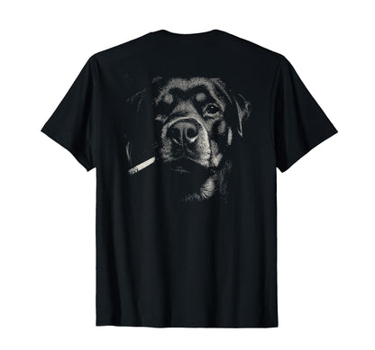 Rottweiler Smoking Cigarette Grunge T-Shirt - Aesthetic Graphic Men Women - T-Shirt, Sweatshirt, Hoodie