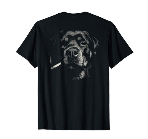 Rottweiler Smoking Cigarette Grunge T-Shirt - Aesthetic Graphic Men Women - T-Shirt, Sweatshirt, Hoodie
