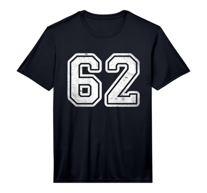 White Sports Team Number 62 Performance T-Shirt - Minimalist Print Unisex - T-Shirt, Sweatshirt, Hoodie