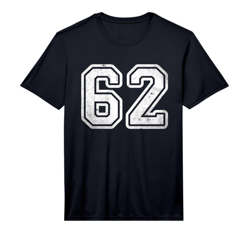 White Sports Team Number 62 Performance T-Shirt - Minimalist Print Unisex - T-Shirt, Sweatshirt, Hoodie