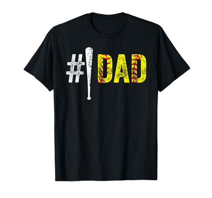 Number One Softball Dad From Daughter T-Shirt - Custom Art Print Men Women - T-Shirt, Sweatshirt, Hoodie