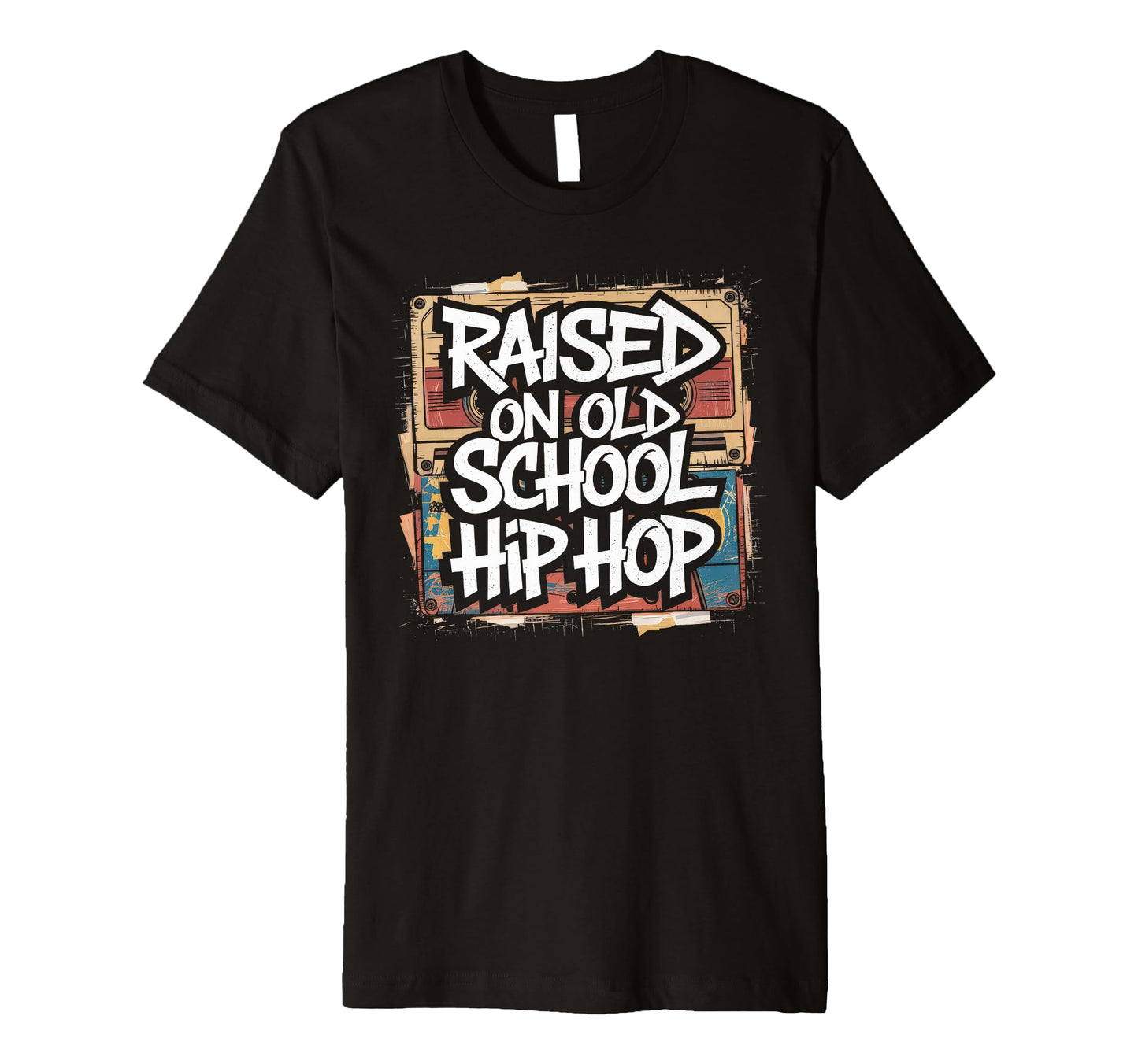 Raised Old School Hip Hop Cassette T-Shirt - Aesthetic Graphic Unisex - T-Shirt, Sweatshirt, Hoodie