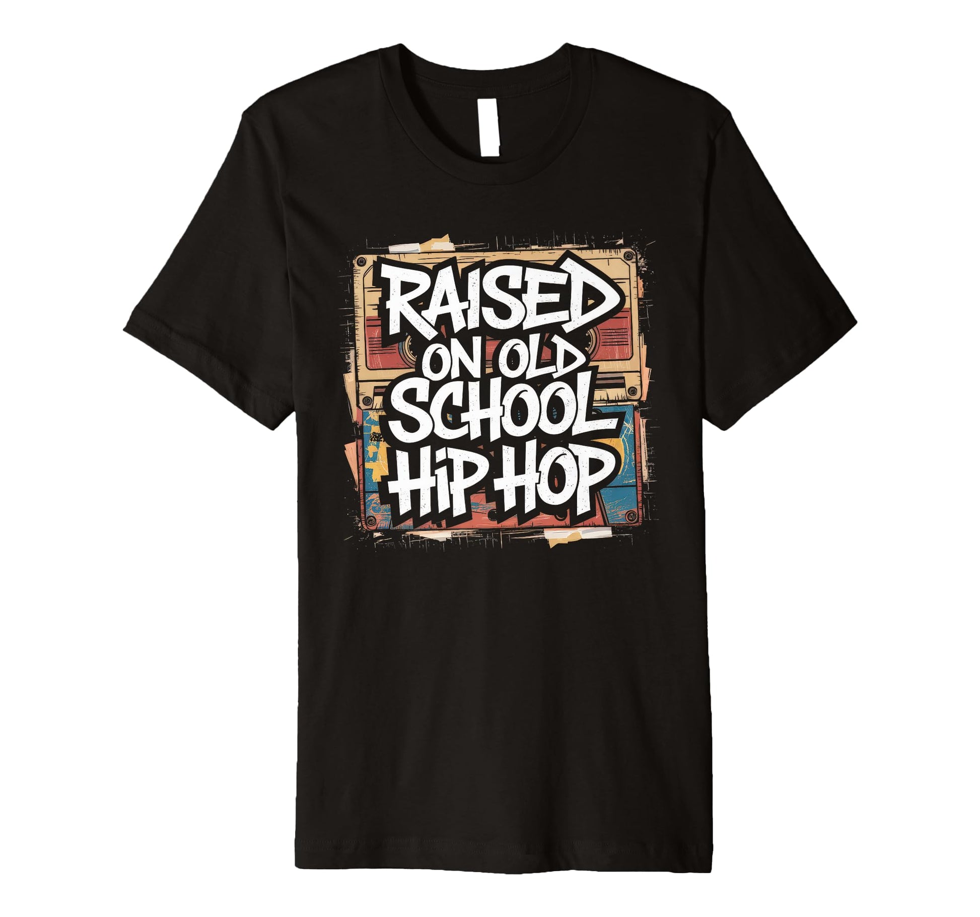 Raised Old School Hip Hop Cassette T-Shirt - Aesthetic Graphic Unisex - T-Shirt, Sweatshirt, Hoodie