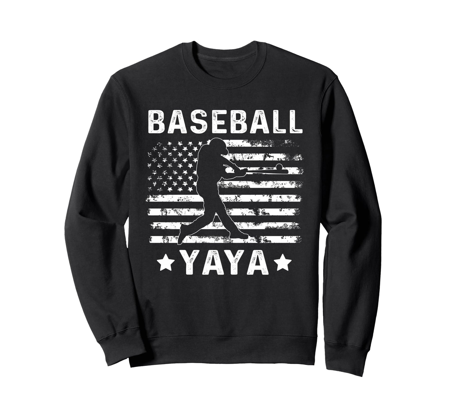 Baseball Yaya Grandma Usa Flag Sweatshirt - Fun Novelty Design Men Women - T-Shirt, Sweatshirt, Hoodie