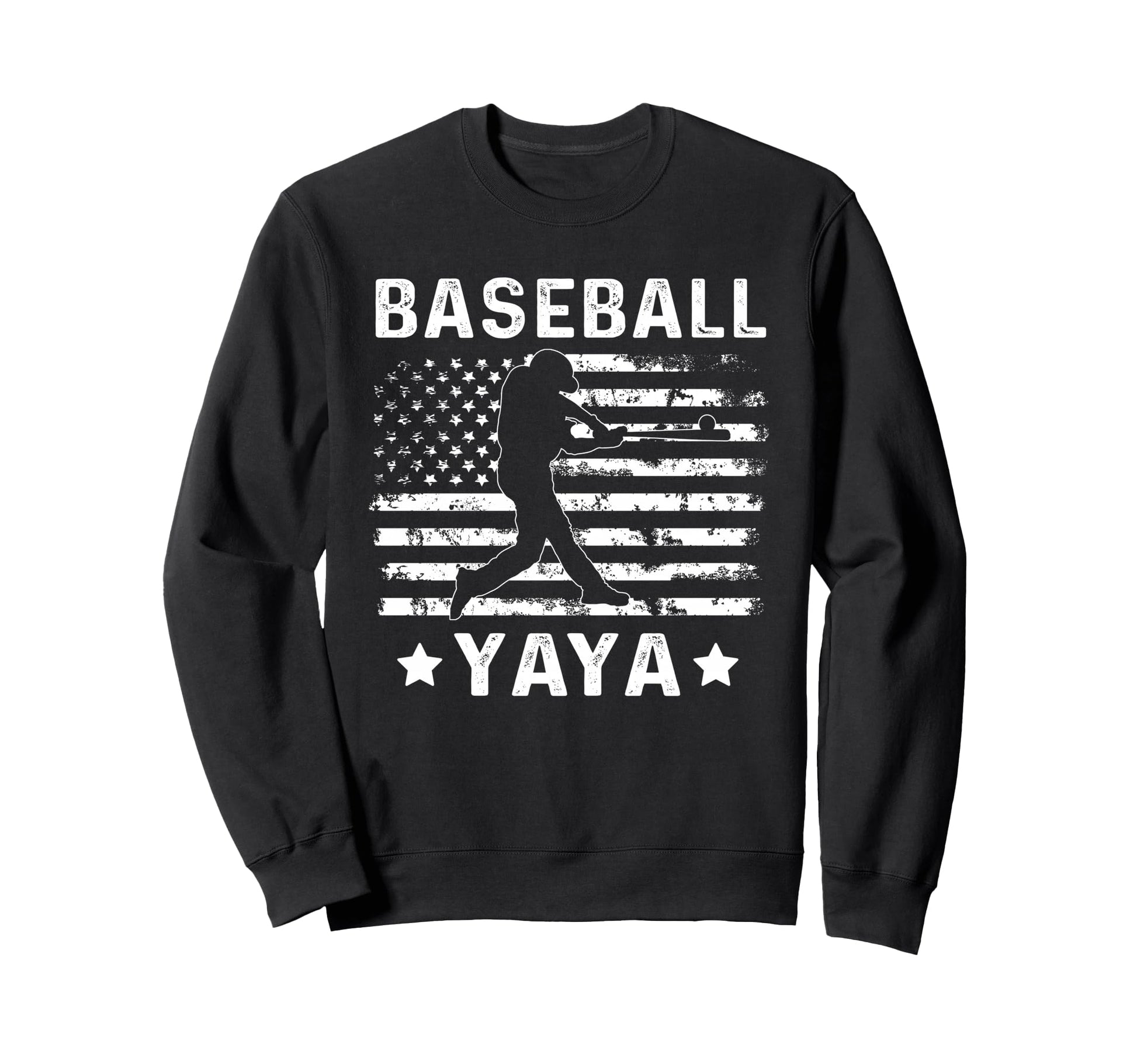 Baseball Yaya Grandma Usa Flag Sweatshirt - Fun Novelty Design Men Women - T-Shirt, Sweatshirt, Hoodie