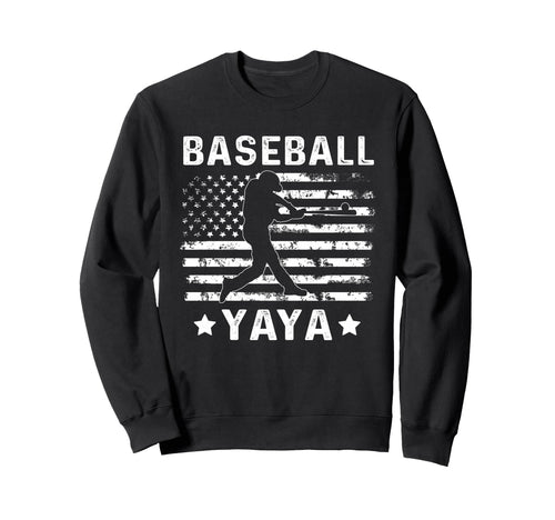 Baseball Yaya Grandma Usa Flag Sweatshirt - Fun Novelty Design Men Women - T-Shirt, Sweatshirt, Hoodie
