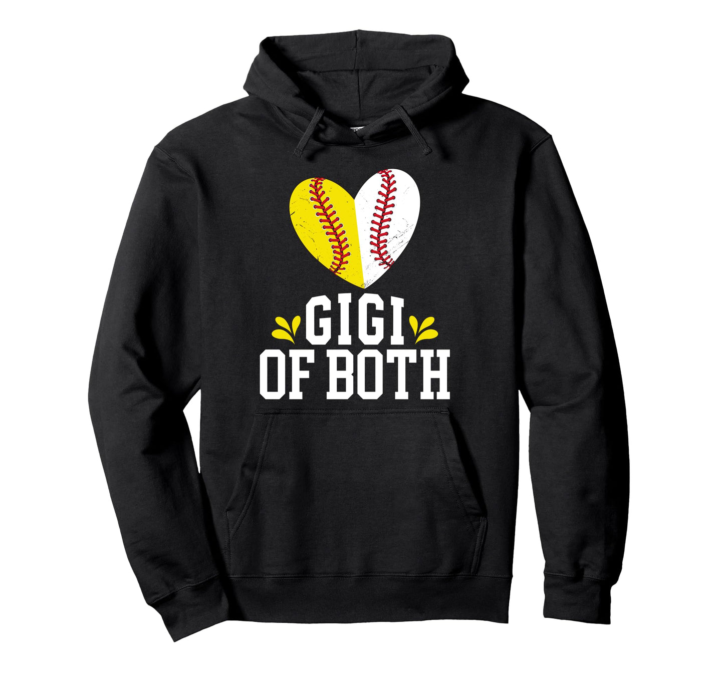 Gigi Both Heart Softball Baseball Gigi Hoodie - Novelty Apparel Men Women - T-Shirt, Sweatshirt, Hoodie