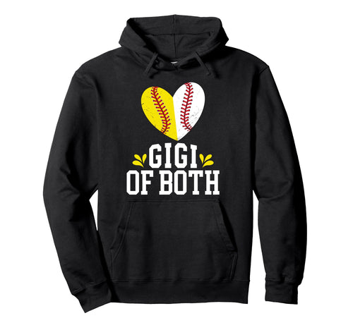 Gigi Both Heart Softball Baseball Gigi Hoodie - Novelty Apparel Men Women - T-Shirt, Sweatshirt, Hoodie