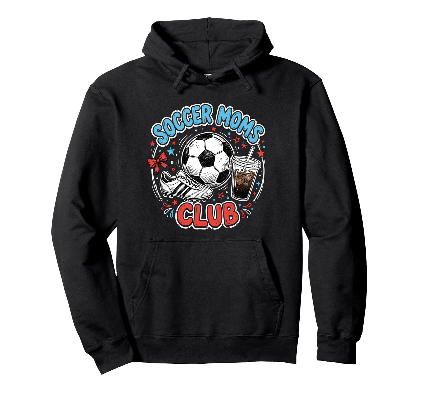 Soccer Moms Club Iced Coffee Cleats Sports Hoodie - Graphic Print Unisex - T-Shirt, Sweatshirt, Hoodie