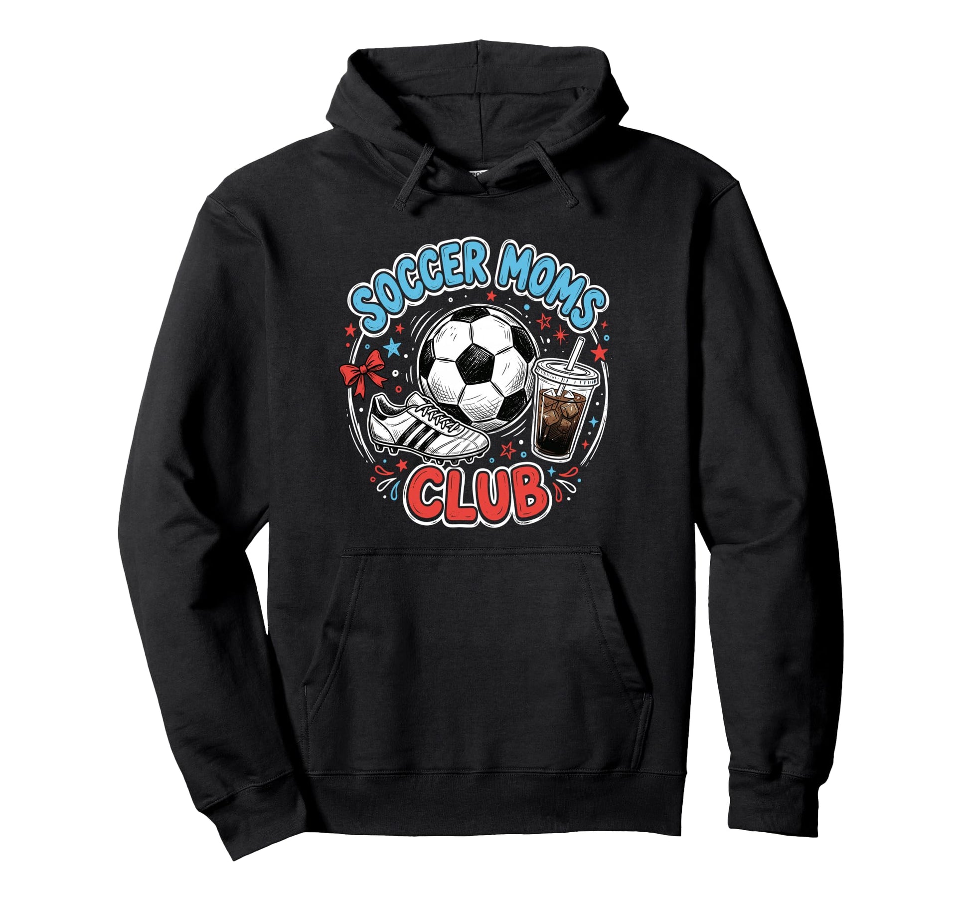 Soccer Moms Club Iced Coffee Cleats Sports Hoodie - Graphic Print Unisex - T-Shirt, Sweatshirt, Hoodie