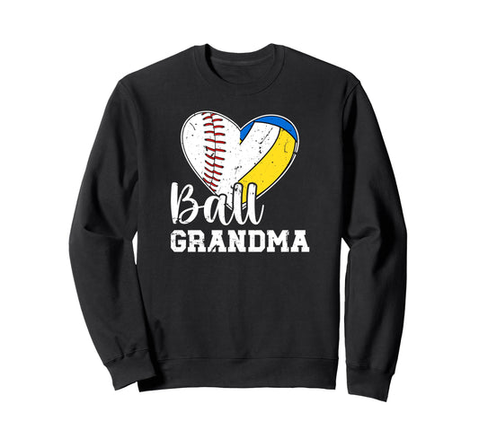 Ball Grandma Heart Baseball Sweatshirt - Trendy Graphic Men Women - T-Shirt, Sweatshirt, Hoodie