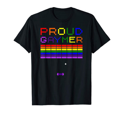 Proud Gaymer Rainbow Lgbt Pride T-Shirt - Minimalist Print Men Women - T-Shirt, Sweatshirt, Hoodie