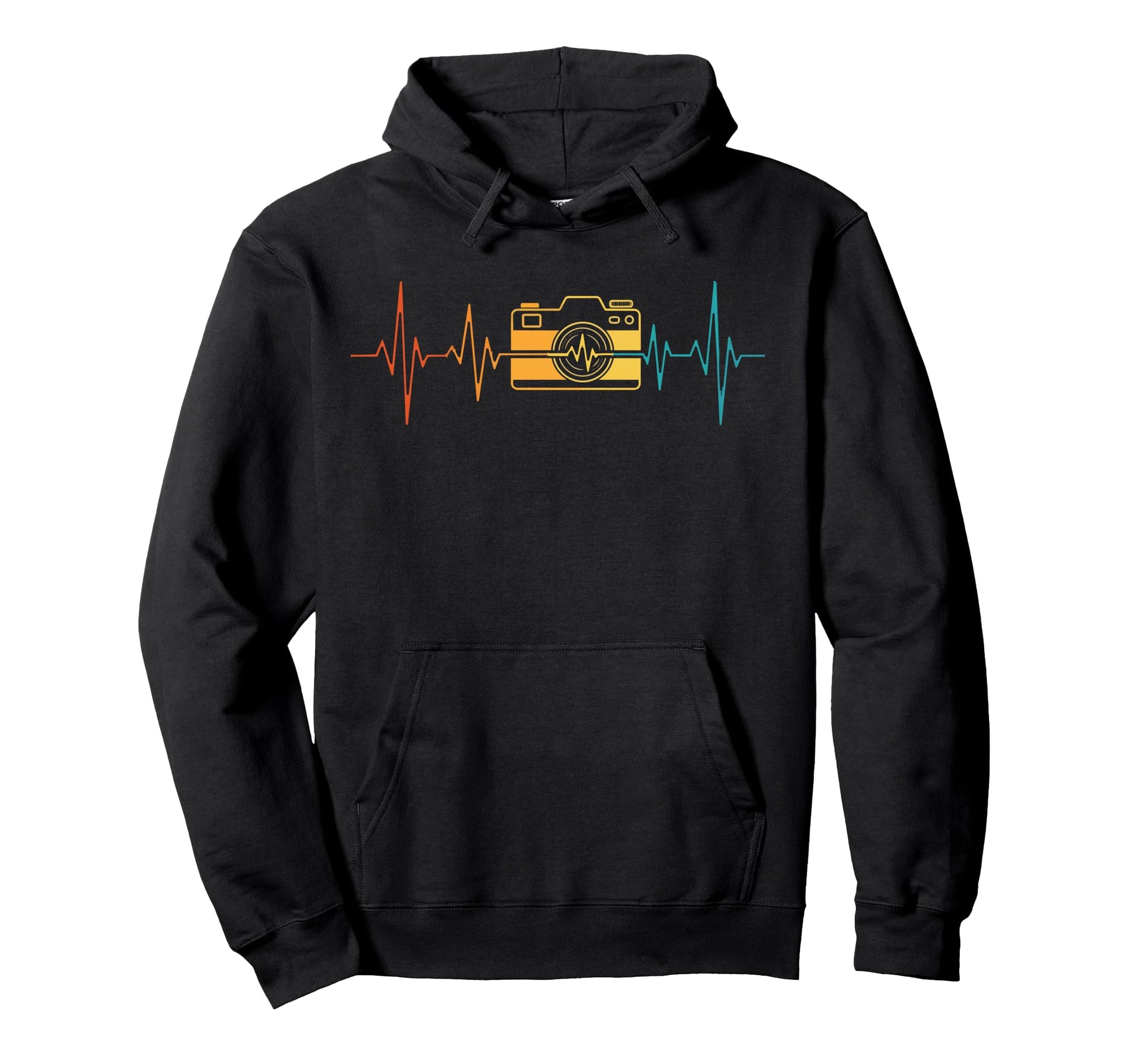 Analog Slr Camera Heartbeat Hoodie - Minimalist Print Men Women - T-Shirt, Sweatshirt, Hoodie