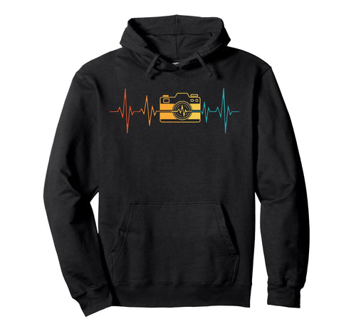 Analog Slr Camera Heartbeat Hoodie - Minimalist Print Men Women - T-Shirt, Sweatshirt, Hoodie