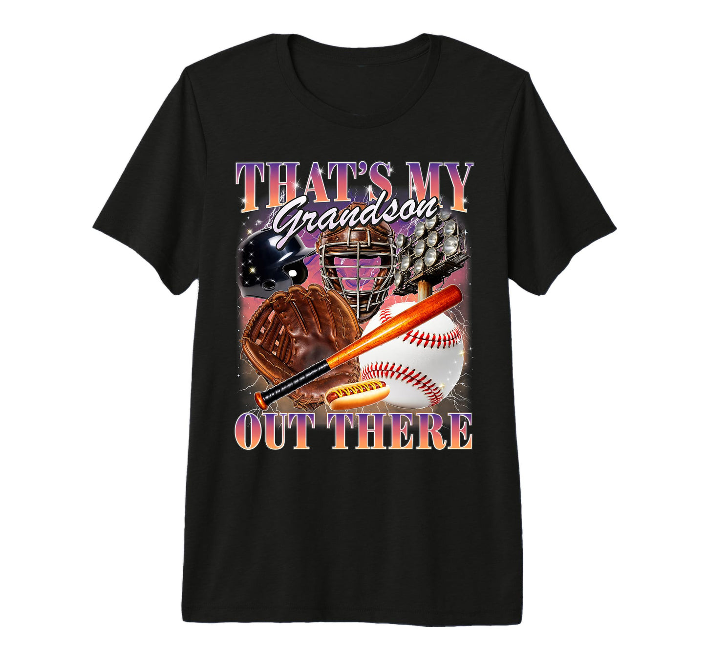 Thats My Grandson Out There 90S Baseball T-Shirt - Unique Graphic Unisex - T-Shirt, Sweatshirt, Hoodie