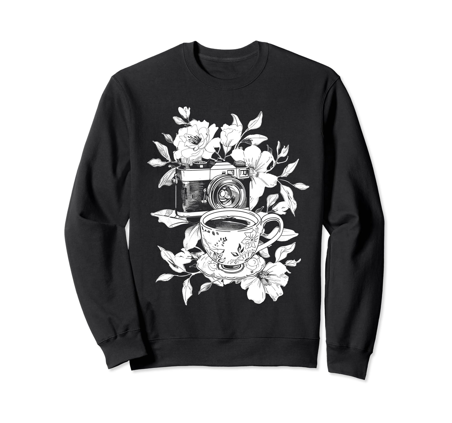 Photographer Coffee Camera Sweatshirt - Aesthetic Graphic for Adults - T-Shirt, Sweatshirt, Hoodie