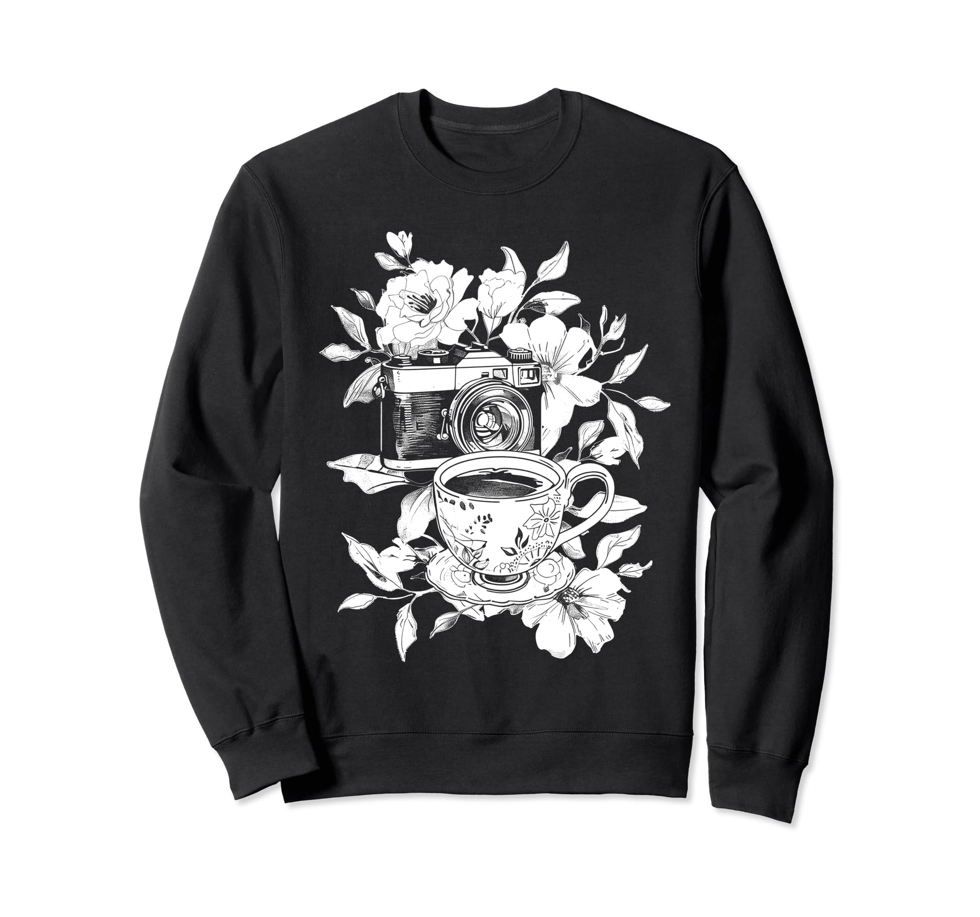 Photographer Coffee Camera Sweatshirt - Aesthetic Graphic for Adults - T-Shirt, Sweatshirt, Hoodie