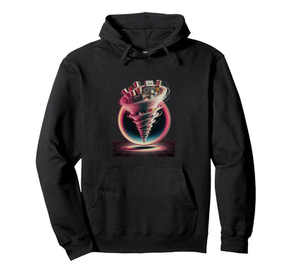 Tape Vortex Surreal 80S Vaporwave Aesthetic Hoodie - Novelty Apparel Unisex - T-Shirt, Sweatshirt, Hoodie